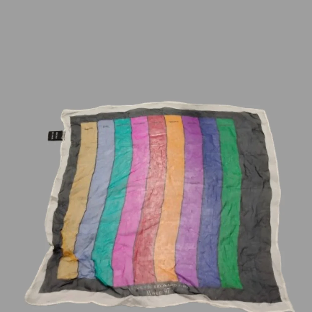 Vintage Leonard Paris Rare Winter 1997 Rainbow Silk Scarf
